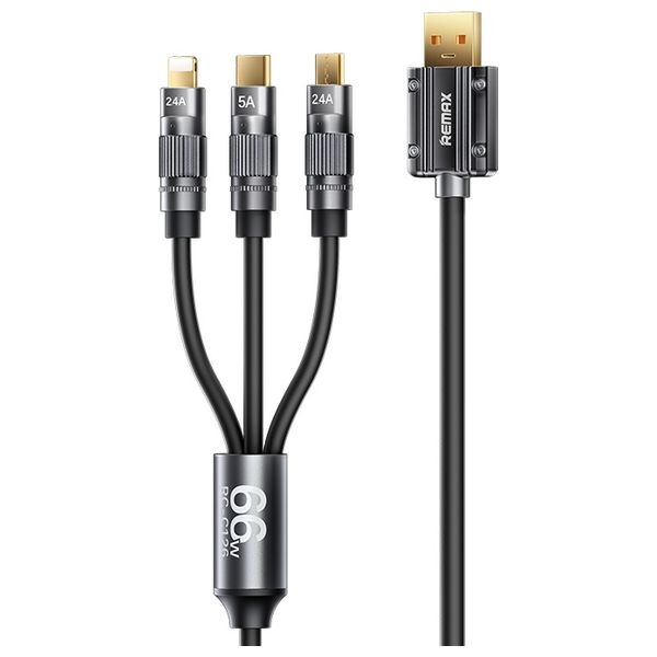 Remax RC-C126 - Cable 3-in-1 - 1.2M - Black