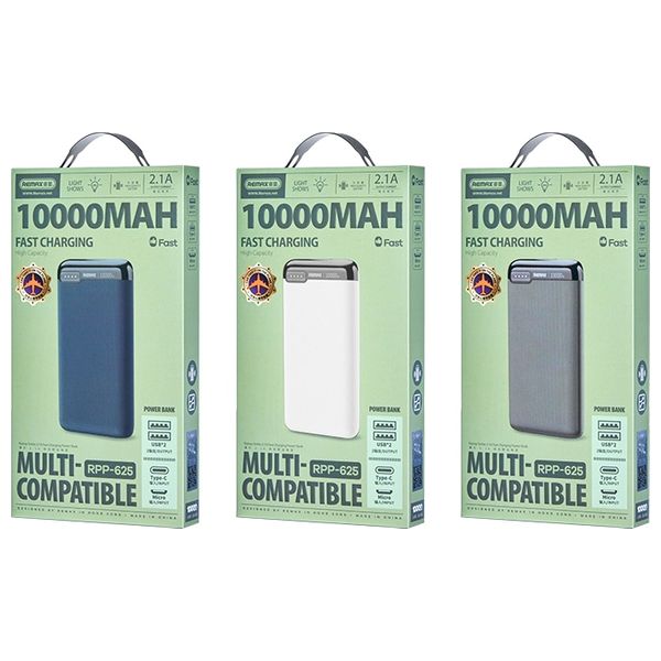 Remax RPP-625 - 10000mAh - Power Bank - Blue