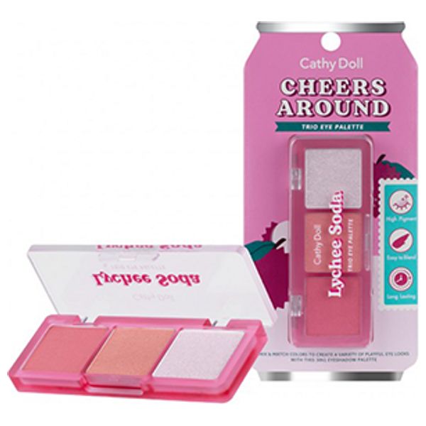  CATHY DOLL Cheers Around Trio Eye Palette, 01 Lychee Soda 