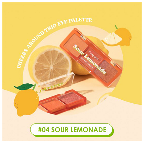 CATHY DOLL Cheers Around Trio Eye Palette, 04 Sour Lemonade