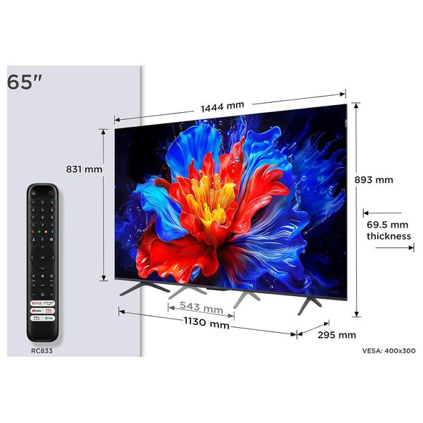 TCL 65-Inch P8K Series - Smart - 4K - QLED - 144Hz - 2025 Model