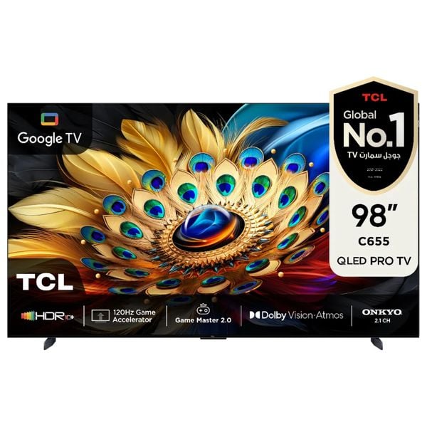  TCL 98-Inch C655 Series - Smart - 4K - QLED - 144Hz - 2024 Model + USB Camera 