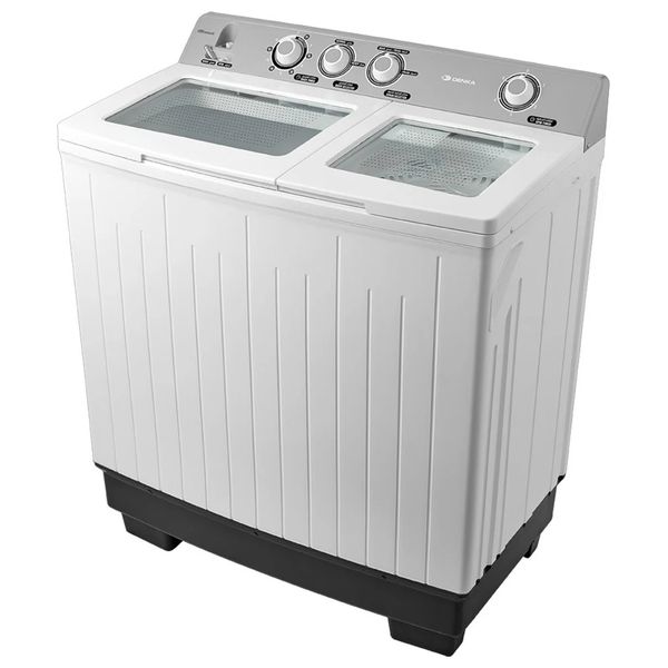  غسالة دنكا حوض مزدوج - 11 كغم - HI-13550NWG - ابيض 