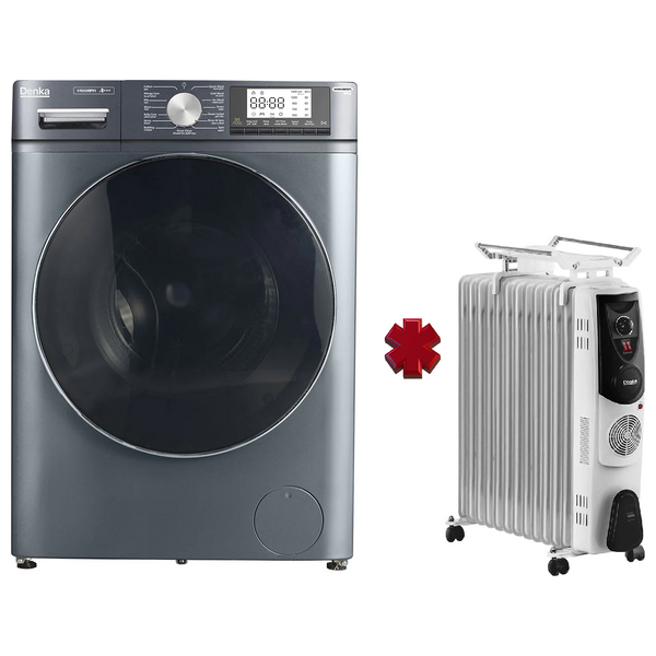  Denka MWM-10DGFL - 10/6Kg - 1400RPM - Front Loading Washing Machine & Dryer - Gray + Free Gift 