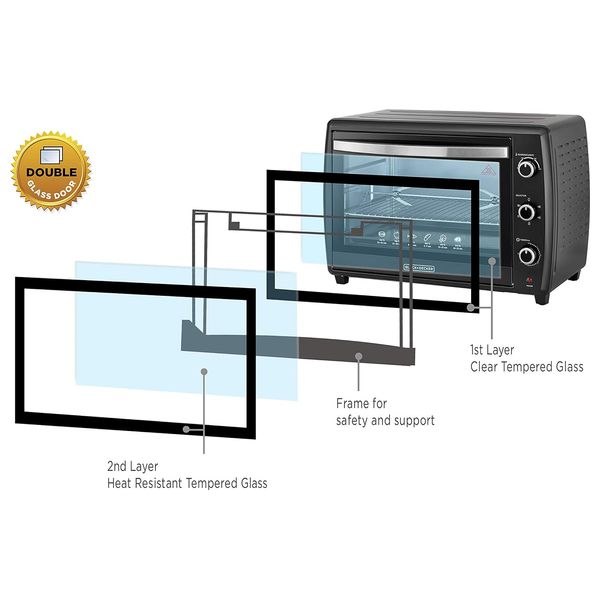 بلاك أند ديكر TRO70RDG-B5 - فرن توستر  مع زجاج مزدوج -  70 لتر