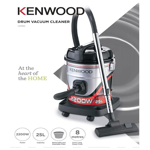 Kenwood VDM60 - Drum Vacuum Cleaner - 2200W - 25L - Black