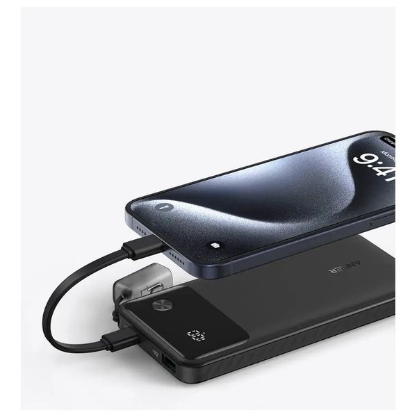 Anker A1388H11 - 10,000mAh - Power Bank 22.5W with USB-C Cable - Black