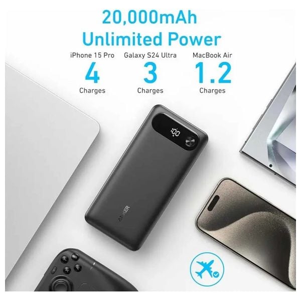 Anker A1383H11 - 20000mAh - Power Bank 87W - Black