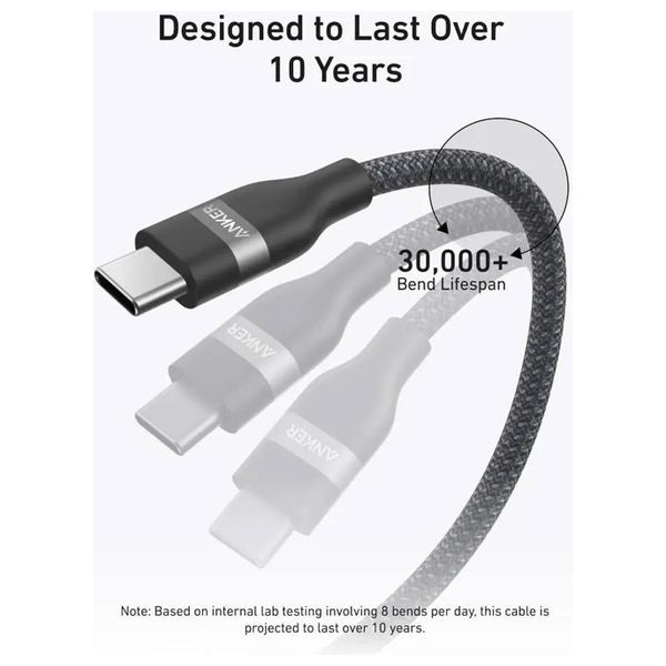  كيبل انكر يو إس بي-سي إلى يو إس بي-سي - 1.8 متر - أسود - A82E2H12 