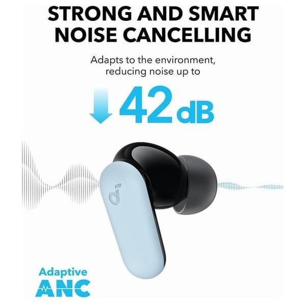  سماعة داخل الأذن انكر Soundcore R50i NC - TWS - بطارية 45 ساعة - بلوتوث 5.4 - ازرق 