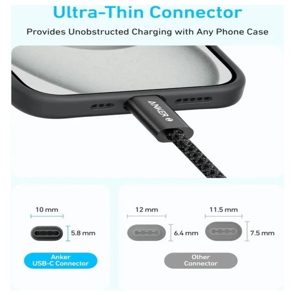  Anker Zolo - Cable USB-C to USB-C - 240W - 1.8m - Black 