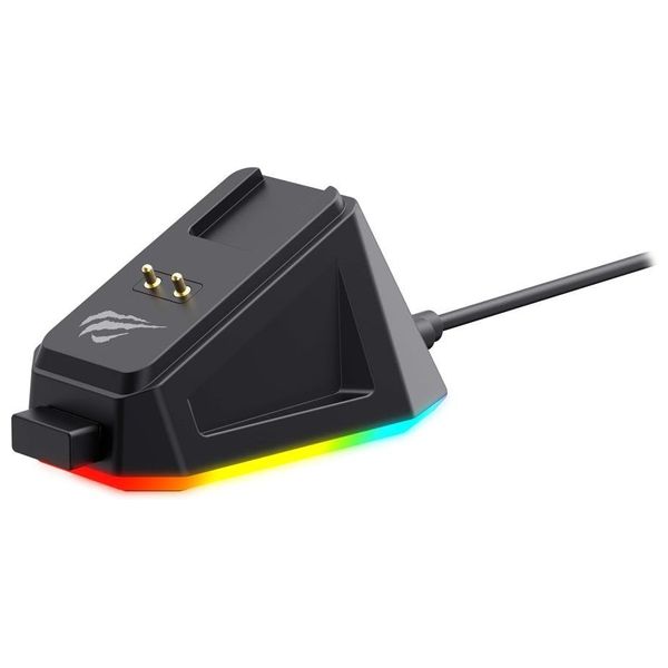  هافيت MS979WB -  ماوس ألعاب سلكي ولاسلكي  مع قاعدة شحن RGB - أسود 
