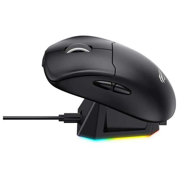  هافيت MS979WB -  ماوس ألعاب سلكي ولاسلكي  مع قاعدة شحن RGB - أسود 