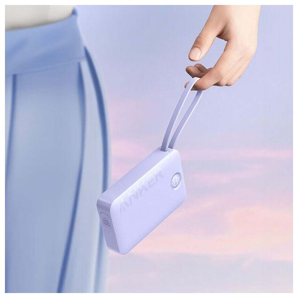 Anker A1647H21 - 20,000mAh - Power Bank 22.5W with Built-In USB-C Cable - White