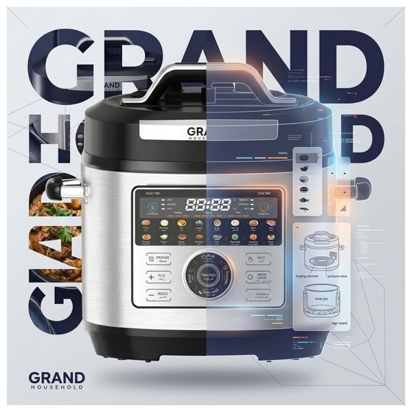  Grand GR-PC1300 - Electric Pressure Cooker - 8L - Silver 