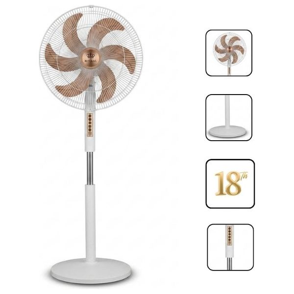  Royal Alrahmani RRSF1900 - Tower Fan - 100% Copper Motor - 4 Speeds - 70 W - Snow Fall 