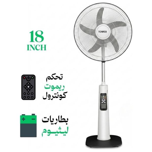  مروحة تاور - 9 سرعات - تحكم عن بعد - 35 واط - 18 انج - TG-5948 - ثلجي 