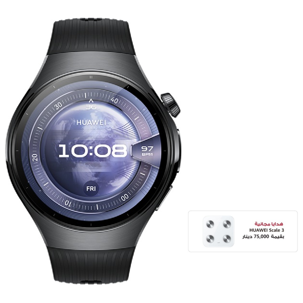 Huawei Watch 5 - 46mm - 1.5 inch - Amoled - Battery lasts up to 11 days - Multi-sensing X-TAP - eSIM Cellular Calling + Huawei Scale 3 Gift - Pre-Order