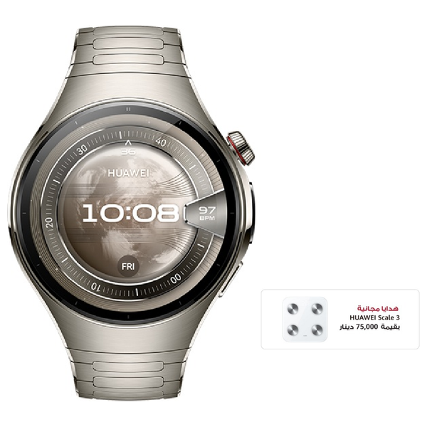 Huawei Watch 5 - 46mm - 1.5 inch - Amoled - Battery lasts up to 11 days - Multi-sensing X-TAP - eSIM Cellular Calling + Huawei Scale 3 Gift - Pre-Order