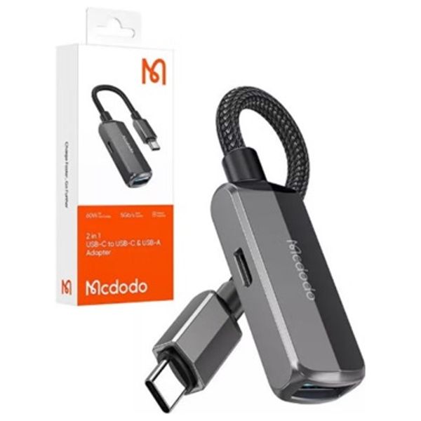 Mcdodo CA-2830 - 2 in 1  USB-C To USB-C+USB-A - 60W - Black