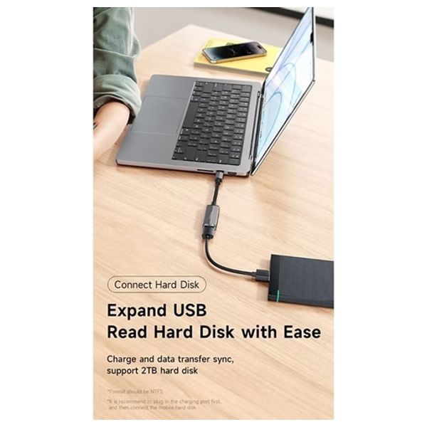 Mcdodo CA-2830 - 2 in 1  USB-C To USB-C+USB-A - 60W - Black