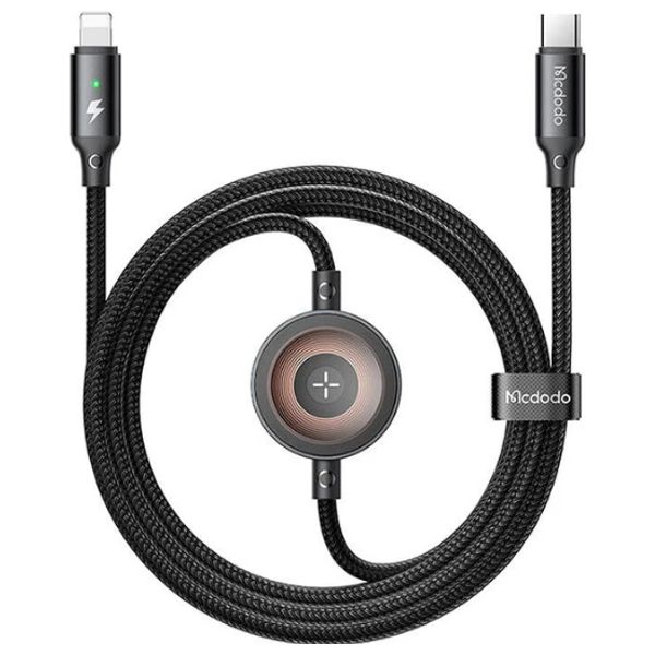 Mcdodo CA-5680 - 2 In 1 USB-C to Lightning + Wireless charging - 36w - 1.5 m - Black