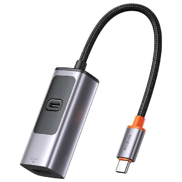  موزع يو اس بي سي بمنفذين مكدودو HU-1130 - منفذ شحن يو اس بي سي  PD بقوة 100 واط ومخرج اتش دي ام اي  بدقة 8K لجودة فائقة الوضوح - رمادي 