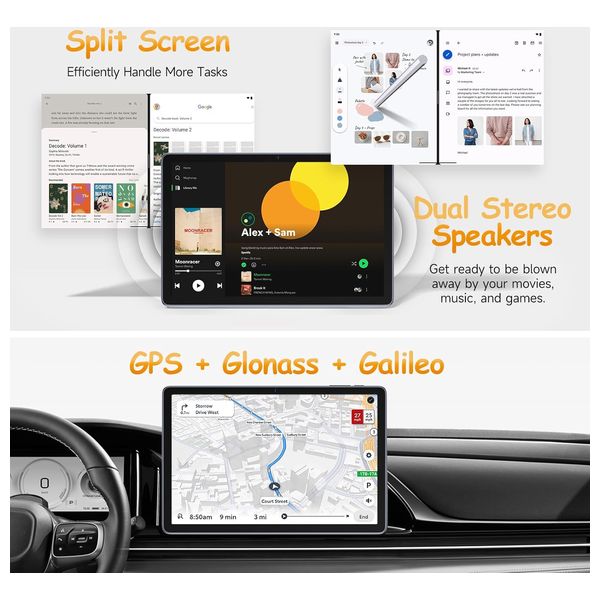 تب ولفون تاب وي 10 - واي فاي - رمادي