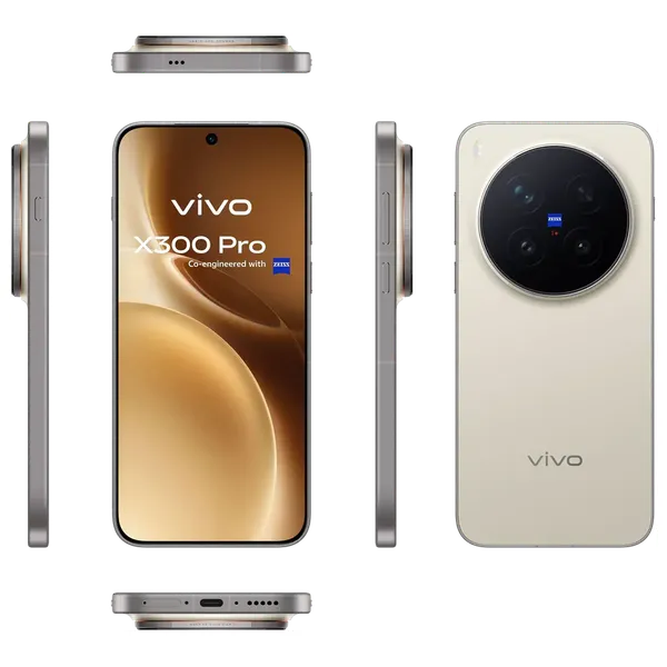  فيفو X300 برو - دبل سيم - شاشة 6.78 بوصة AMOLED - معالج Dimensity 9500 - بطارية 6510 مللي أمبير بالساعة، شحن 90 واط، مدعوم بالذكاء الاصطناعي + سماعات لاسلكية + عدسة ZEISS للتقريب 