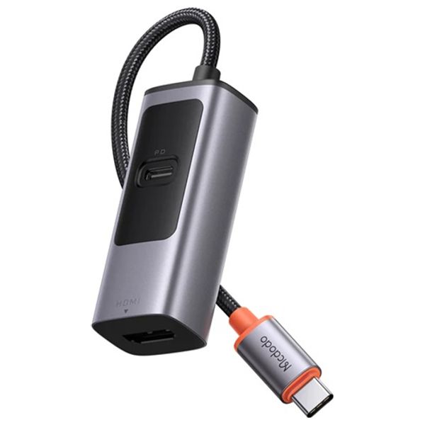  موزع يو اس بي سي بمنفذين مكدودو HU-1130 - منفذ شحن يو اس بي سي  PD بقوة 100 واط ومخرج اتش دي ام اي  بدقة 8K لجودة فائقة الوضوح - رمادي 