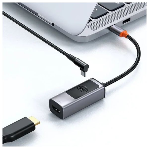  موزع يو اس بي سي بمنفذين مكدودو HU-1130 - منفذ شحن يو اس بي سي  PD بقوة 100 واط ومخرج اتش دي ام اي  بدقة 8K لجودة فائقة الوضوح - رمادي 