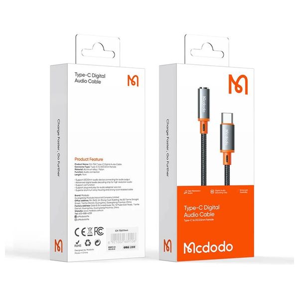 Mcdodo CA-7561 - Type-C to  AUX -  Black