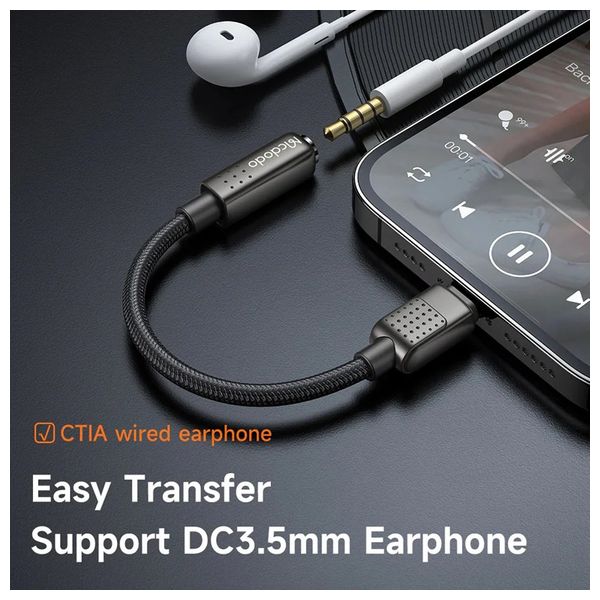 Mcdodo CA-5010 - Lightning to 3.5mm Audio Adapter - 0.11m -  Black