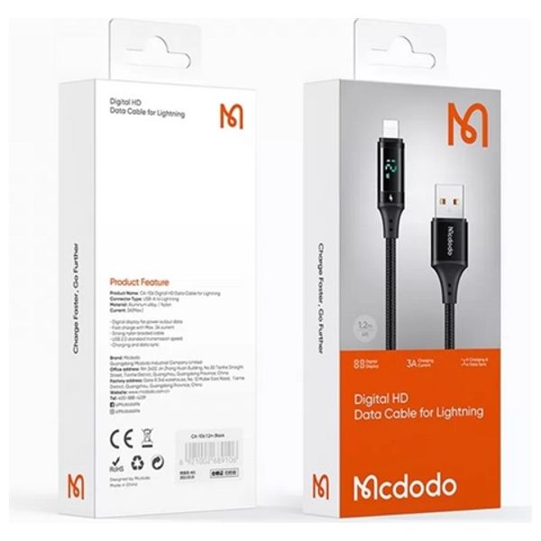  Mcdodo CA-1060 -Cable USB-A To Lightning - 1.2m - Black 