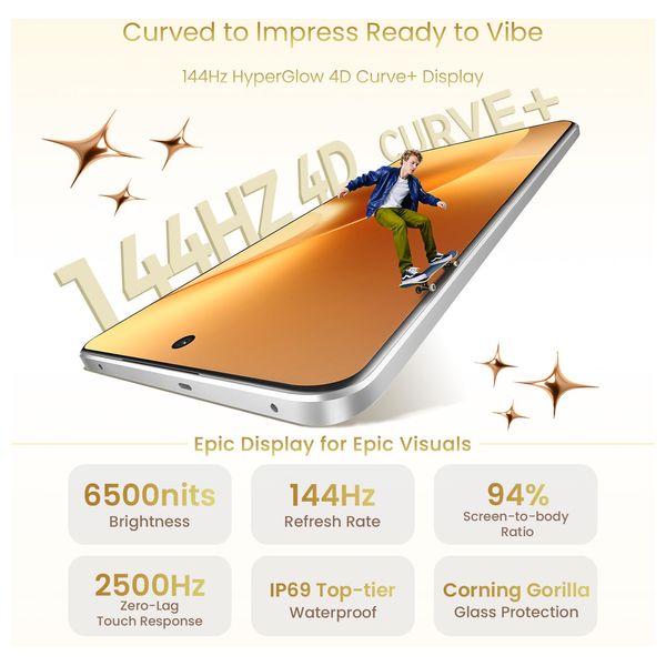  ريلمي 15 5G - دبل سيم - شاشة 6.8 انج 144هرنزاموليد - معالج MediaTek Dimensity 7300+ - بطارية 6500 مللي أمبير بالساعة، شحن 80 واط AI 