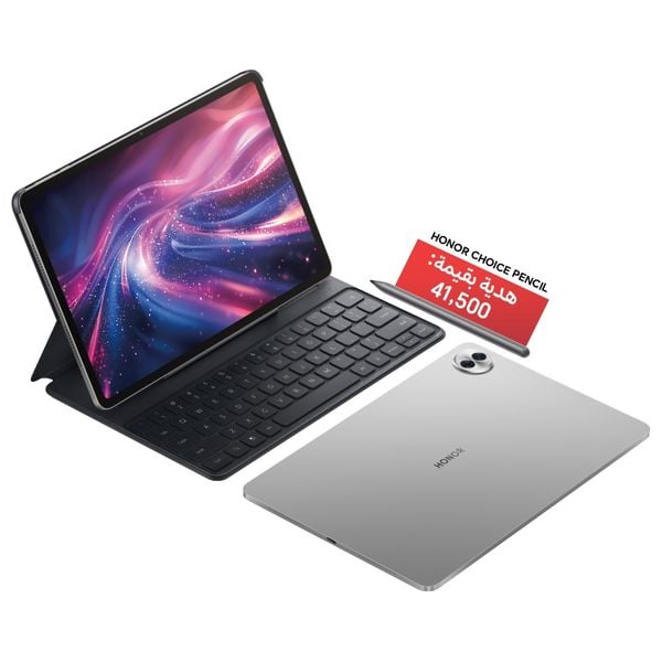 هونر تاب Pad 10 بيبرمات - كيكابايت 256/8 - TFT LCD - Snapdragon 7 Gen 3 - بحجم بطارية 10100 ميلي امبير - رمادي + قلم هونر + كيبورد هونر
