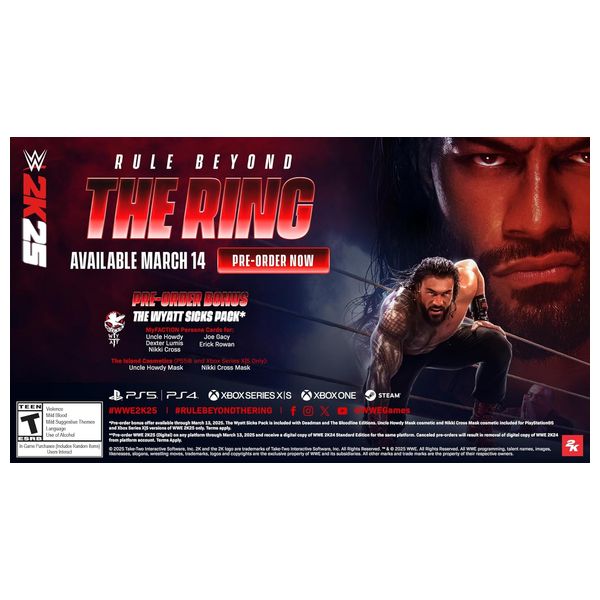 Sony WWE 2K25 PS4 - Wrestling Video Game