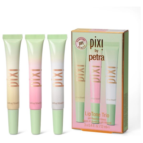 بيكسي ليب تون تريو - مجموعة مرطب شفاه لامع - يعزز لون شفاهك - 12 مل, جولد غليم، بينك باتينا، سنو بيرل