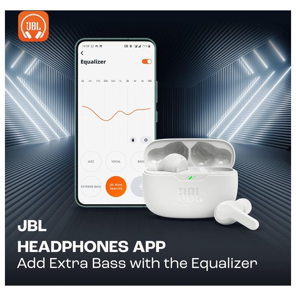 JBL Wave Beam - Bluetooth Headphone In Ear - White
