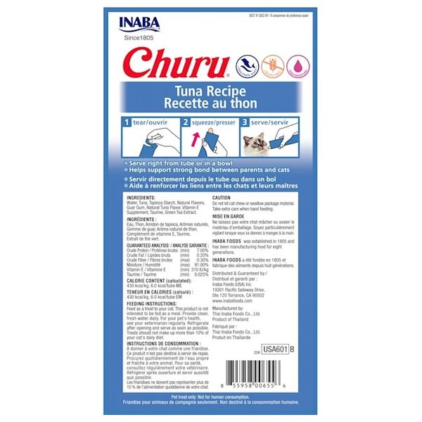 Churu Tuna Recipe Cat Treats - 4 Pieces