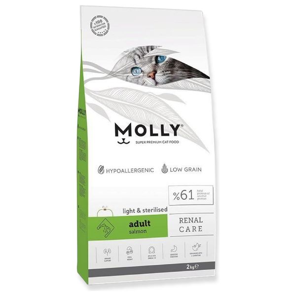  مولي طعام للقطط البالغة المعقمة بنكهة سمك السلمون - 2 كغم 