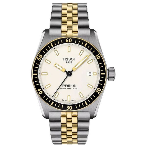 Tissot PR516 Powermatic 80 Watch T1494072201100 For Men - Automatic Movement, Stainless Steel Case, Stainless Steel Bracelet - Gold