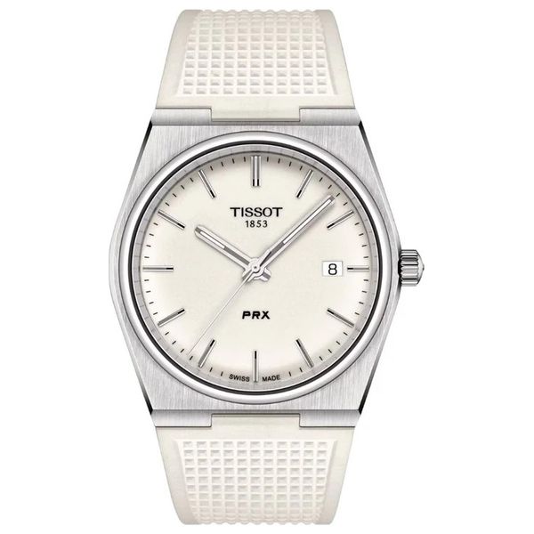  Tissot Watch For Men - Analog Display, Rubber Band - T1374101701100 - White 