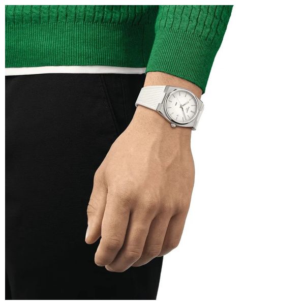 Tissot Watch For Men - Analog Display, Rubber Band - T1374101701100 - White 