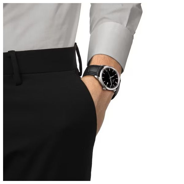 Tissot PR 100 Watch T1504101605100 For Men – Quartz Movement, Stainless Steel Case, Leather Strap – Black