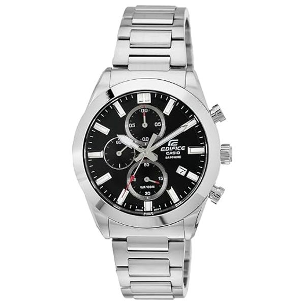  Casio Watch EFB-710D-1AVUDF For Men - Analog Display, Stainless Steel Band - Silver 