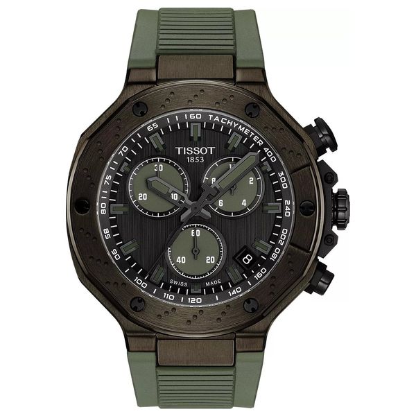 Tissot T-Race Quartz Chronograph Watch T1414173706102 For Men – Quartz Movement, Stainless Steel Case – Green