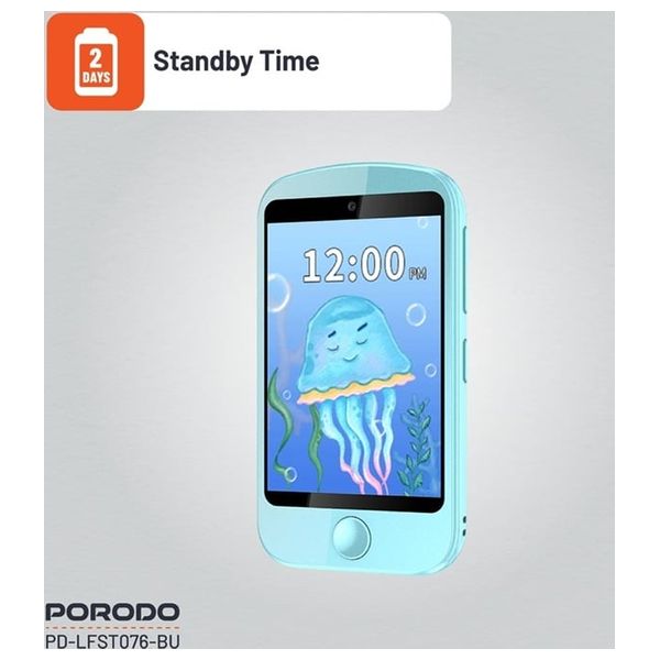  هاتف اطفال ذكي بورودو 4G - بشاشة 2.8-انج متعددة اللمس - 700 مللي أمبير في الساعة - شحن يو اس بي سي  لإعادة الشحن السريع والمريح - أزرق 