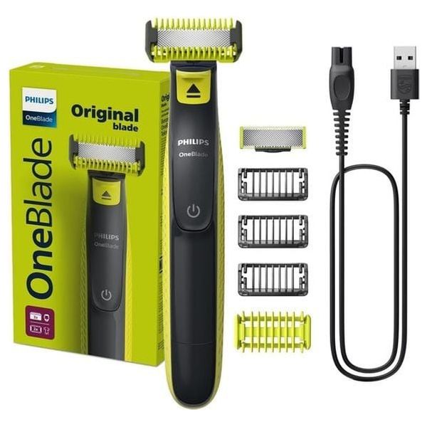Philips QP2824/10 - OneBlade - Face & Body Dual-Sided Blade Electric Beard Trimmer & Shaver - Green