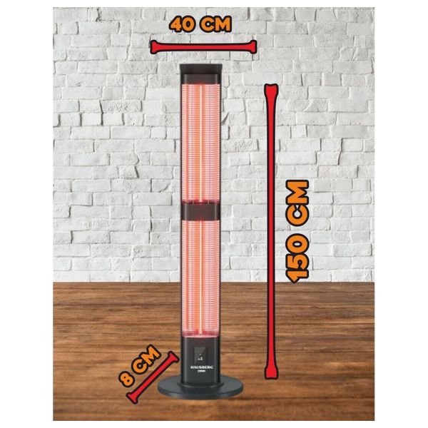  HAUSBERG HB-8570NG - Carbon Heater - 3000 W - Black 